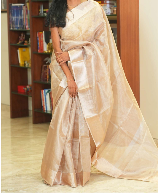 Art silk plain tissue saree