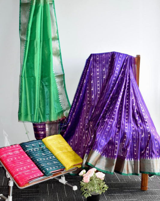 Dharmavaram pattu saree(yellow+ red and purple+green available)